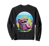 Monster chest sharp teeth long tongue horror fantasy monster Sweatshirt