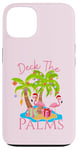 iPhone 13 Deck The Palms Trees Christmas Lights Flamingos Coastal Case