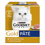 GOURMET Gold Senior 7+ Pate Fish Wet Cat Food 8x85g