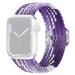 SKALO Punottu -ranneke Apple Watch Series 4-6 40mm - Violetti-Valkoinen