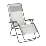 LAFUMA MOBILIER - Fauteuil Relax Zéro Gravité RT 2 - Chaise Longue Pliante Terrasse et Jardin - Toile Batyline Résistante - Transat Multiposition, Tout Confort, Fabriqué en France - Beige SEIGLE