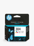 HP 304 Tri-Colour Original Ink Cartridge, Single, Instant Ink Compatible