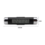 Ahlsen - Thermomètre à clip numérique lcd pour voiture Horloge numérique à led pour voiture Thermomètre Tableau de bord de véhicule Horloge