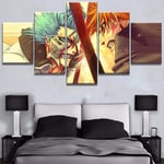 YIYYI Peinture sur Toile 5, Décor à la Maison Peinture sur Toile 5 pièces Impressions HD Anime Art Mural Photos Modernes Chevet Fond oeuvre Affiche