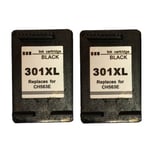 2x Ink Jungle 301XL Black Remanufactured Ink Cartridges 17ml each For HP DeskJet 3050 Inkjet Printers