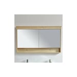 Stano. - Armoire de toilette bloc-miroir 120 cm typo finition mélaminé chêne 114 cm