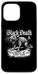 Coque pour iPhone 13 Pro Max Black Death European Tour Plague Rat Histoire médiévale