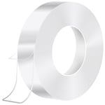 HOMMAND Double Sided Tape Heavy Duty, Strong Nano Mounting Tape Extra Large, Sumo Strip Tape Heavy Duty, Reusable Transparent Nano Adhesive Tape for Walls Decor Picture Hanging Carpet Tape, 5M*2CM*1MM