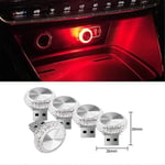 10X Auton Usb Ambient Light Mini Led -Sisustuskoristelamppu Yhteensopiva Party Dj Vehicle Universal Auto E:N Kanssa