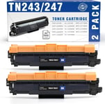 Compatible Brother Tn243 Tn-243 Noir Cartouche De Toner Remplacement Pour Tn243Bk Tn-243Bk Pour Dcp-L3510Cdw Dcp-L3550Cdw Hl-L3210Cw Mfc-L3750Cdw Mfc-L3770Cdw Imprimante 2-Pack[DYJ072042]