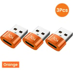 10a Usb3.0 Otg Adaptateur Type-C Adaptateur Connecteur Convertisseur Pour Macbook Pro Air Samsung Xiaomi Ordinateur Portable Usb-C Adaptateur Tipo C - Type Orange C-U 3pcs