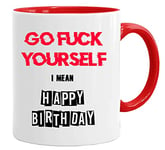 Acen Merchandise Mug avec inscription « Happy Birthday » | Cadeau d'anniversaire amusant de Noël avec grande poignée robuste en céramique - Passe au lave-vaisselle/micro-ondes