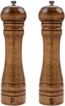 Salt and Pepper Mill Set, Wooden Salt and Pepper Grinders, - 8 Inches -Pack of 2