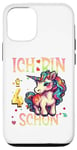 Coque pour iPhone 12/12 Pro Kinder ich bin schon 4 anniversaire licorne 4 ans fille