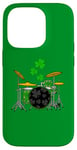 Coque pour iPhone 14 Pro Batteur Musicien irlandais de la Saint-Patrick