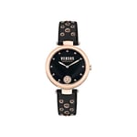 Womens Wristwatch VERSUS By Versace LOS FELIZ VSP1G0321 Leather Black Gold Rose