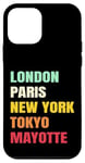 Coque pour iPhone 12 mini Mayotte Fier d’être Mahorais Paris Tokyo new York Mayotte