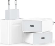 Prise Usb C,3-Pack Chargeur Rapide Pour Iphone 15/15 Pro/15 Pro Max/15 Plus/14/13/12/11/Se/Xs/Xr/X/8,Ipad,Airpods, 20w Type C Secteur Mural Alimentation Adaptateur De Charge