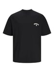 JACK & JONES Mens Santorini Short Sleeve T-Shirt Black M