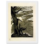 Artery8 Heathcliff Wuthering Heights Bronte Black White Drawing Artwork Framed Wall Art Print A4