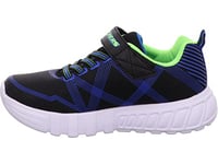 Skechers Garçon Flex-glow Baskets, Black Blue Lime, 28.5 EU