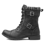 Rocket Dog Women's Billie Combat Boots, Black, 8 UK