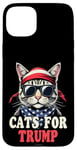 Coque pour iPhone 15 Plus Cats For Trump Funny Pets For Trump Drapeau USA