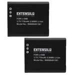 EXTENSILO 2x Batterie compatible avec Olympus SZ-30MR, SZ-20, TG-2, VG-190, SZ-17, SZ-25, SZ-15, SZ-16, VG-170 appareil photo (770mAh, 3,7V, Li-ion)