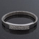 Unisex Silver Plated Swarovski Crystal Flex Tennis Bracelet - 20cm Length