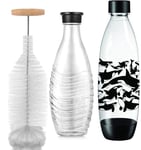 Grunda Goupillon de 35 cm compatible avec bouteille en verre Sodastream bross...