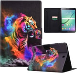 Housse Pour Samsung Galaxy Tab S2 9.7 Pouces Sm-T810/T815 Etui Tablette Samsung S2 Avec Fentes Pour Cartes Protection Tablette Samsung Galaxy Tab S2 Tigresse