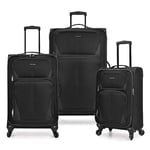 U.S. Traveler Aviron Bay Valise Extensible Souple avec roulettes pivotantes, Noir, 3 Piece Luggage, Aviron Bay Valise Extensible Souple avec roulettes pivotantes