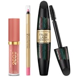 Max Factor Lip Gloss, Lip Liner and Mascara Bundle (Various Shades) - Pink Princess