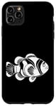 Coque pour iPhone 11 Pro Max Line Art Poisson & Ichtyologiste Faux Percula Poisson Clown