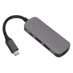 USB C Hub 4 i 1 Grå Metallkapsling 4K HD PD Snabbladdning Brett Kompatibel USB C Splitter för Laptop Desktop Telefon Grå