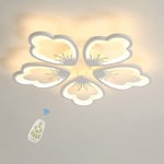 Plafonnier Led Moderne Dimmable, Luminaire Plafonnier avec Télécommande 75W, 3000K-6500K Blanc Acrylique Lampe de Plafond Moderne Fleur Creative pour