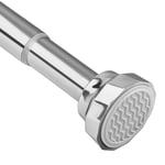 Ø25mm Tringle à Rideau de Douche Extensible, Barre à Rideau Sans Perçage Argente 73-256cm, Tringle Télescopique pour Placard, Salle de Bain, Balcon