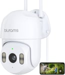 Caméra Surveillance Wi-FI Extérieure 2K,PTZ Caméra IP Exterieur,360° Camera WiFi avec Suivi de Mouvement,Audio Bidirectionnel,Vision Nocturne Couleur 15M,Alarme Sirène,IP66 Étanche