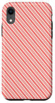 iPhone XR Coral Pink White Striped Stripes Pattern Case