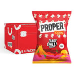 Propercorn Tangy Chilli Popcorn - 8 x 70g | Gluten Free, Vegan Snack - Perfect for Movie Nights, Parties, and Healthy Snacking!