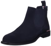 Tommy Hilfiger Homme Bottes Low Boot Core Suede Chelsea Daim, Bleu (Desert Sky), 46 EU