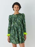 Batsheva x Laura Ashley Mini Prairie Sherwood Forest Print Dress, Green