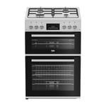 Beko EDG6231W 60cm Twin Cavity Gas Cooker with Enamel Hob - White