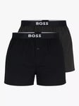 BOSS Cotton Boxers, Pack of 2, Multi Black