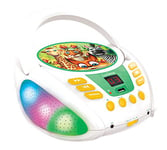 Lexibook RCD109ANX Jungle Animals-Bluetooth CD Player for Kids – Portable, Multicoloured Light Effects, Microphone, Aux-in Jack, AC or Battery-Operated, Girls, Boys, White