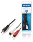 Câble adaptateur audio jack 3,5 mm stéréo mâle vers 2x rca mâles 3,00 m noir