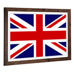 Big Box Art Framed Print of Union Jack British Flag (4) Design | Wall Art Picture | Home Decor for Kitchen, Living, Dining Room, Bedroom, Hallway, Office, Walnut, A2 / 24.5x18 Inch / 62x45cm