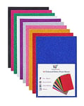 Lot de 10 feuilles de mousse à paillettes pour loisirs créatifs, mousse EVA brillante, couleur scintillante, flexible, douce au toucher, facile à découper, pour fabrication de cartes, 210 mm × 297 mm,