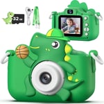 Appareil Photo Enfant, Appareils Photos Numériques Dinosaure Jouet pour Enfants 3 à 12 Ans, Cadeau Fille/Garçon de Noël/d'anniversaire, Enregistreur Vidéo HD 1080p, Caméras Jeu Enfant