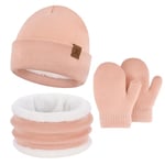 Enfant Fille Garçon Bonnet Écharpe Gant d'hiver Bébé Ensemble Chaud Polaire Chapeau 0 1 2 3 4 Ans Bonnets Casquette Cache Cou Moufle Cadeaux pour Filles Garçons